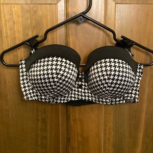 Jessica Simpson Black & White Herringbone 36DD Underwire Bra